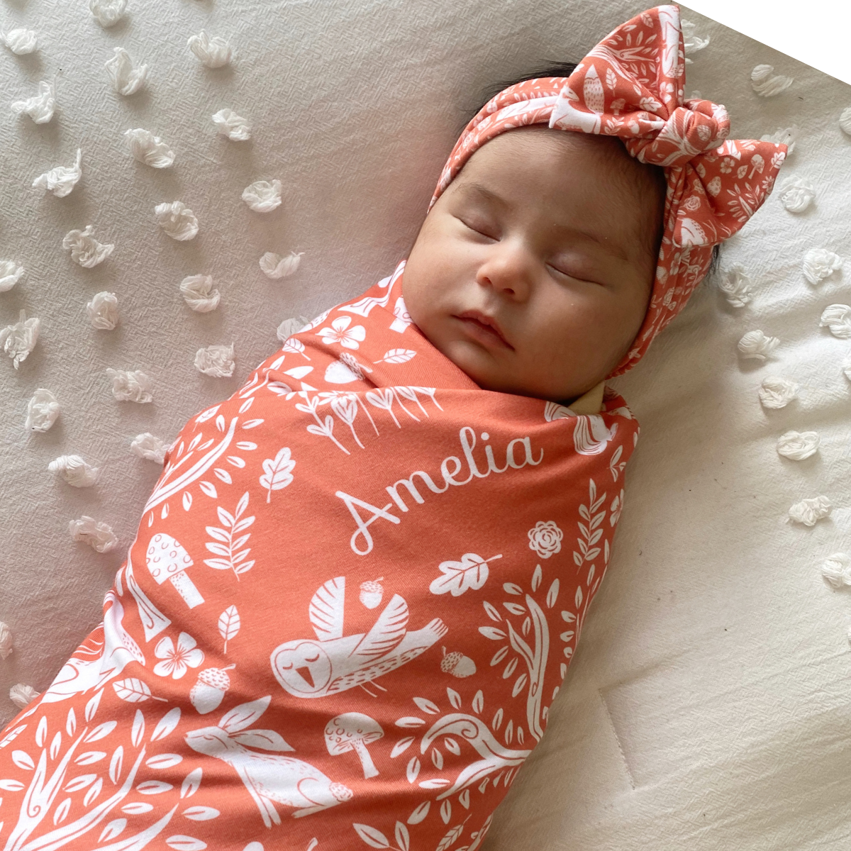 Personalized Pillowcases in  our new woodland collection in primary tones with a whimsical feel