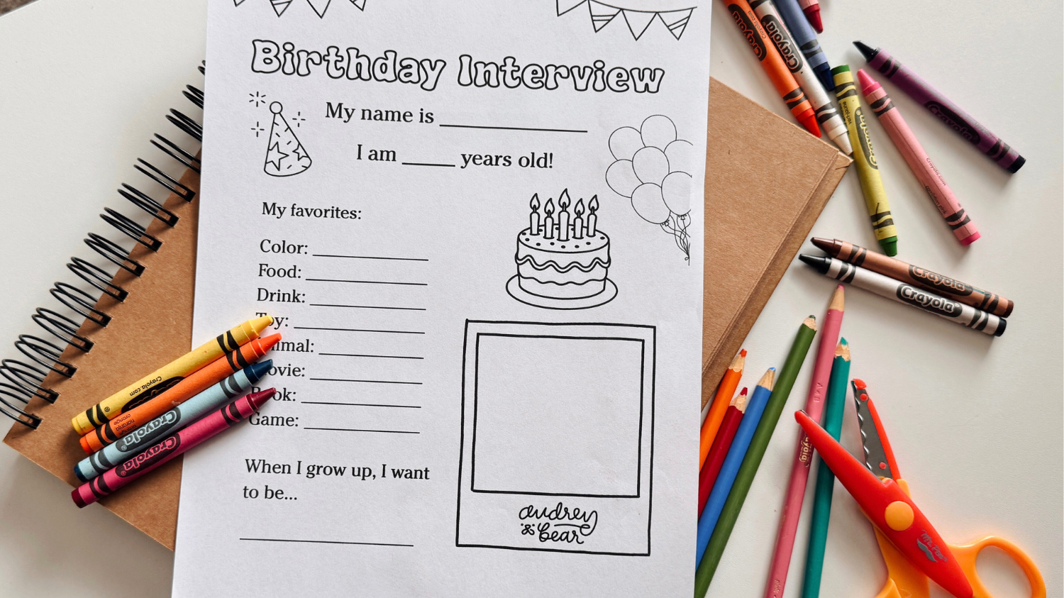 A New Birthday Tradition: Free Kids’ Birthday Interview Coloring Sheet 🎉