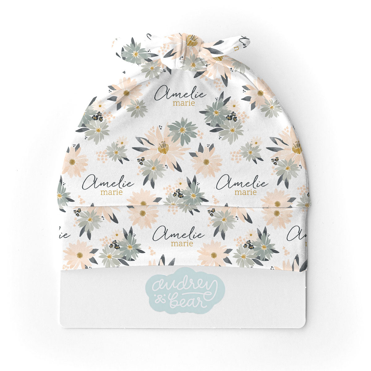 Personalized  Swaddle & Hat Set | Blooming Spring