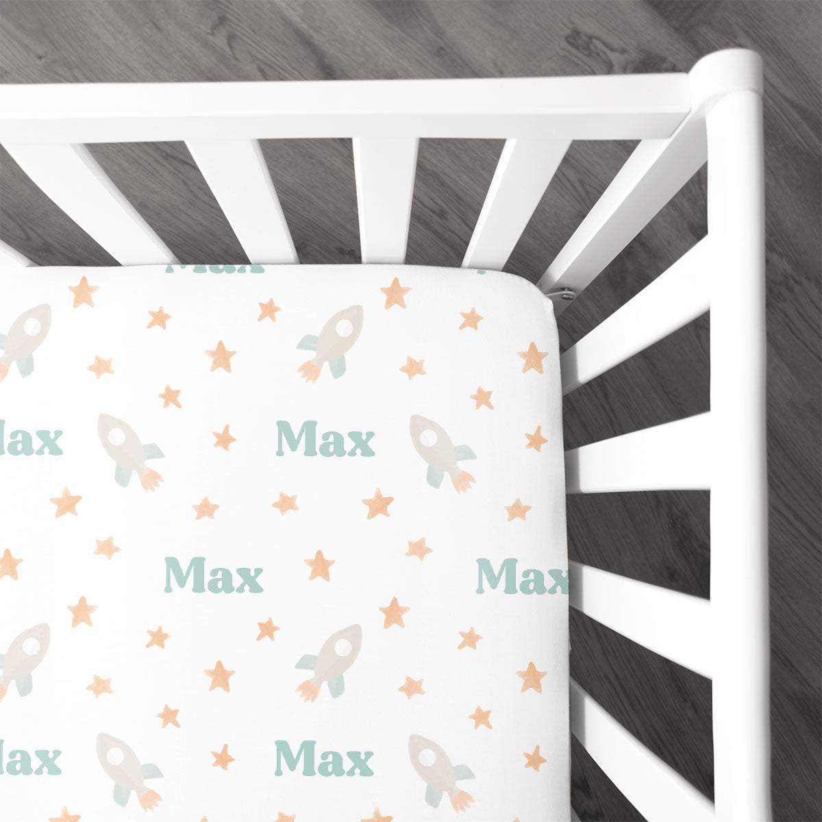 Personalized Crib Sheet | Bright Rockets