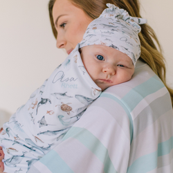 Personalized  Swaddle & Hat Set | Ocean Explorer