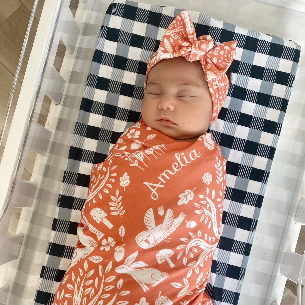 Personalized Swaddle & Hat Set | Fairytale Meadow
