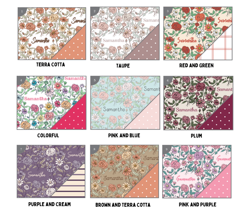 a bunch of different patterns and colors of fabric