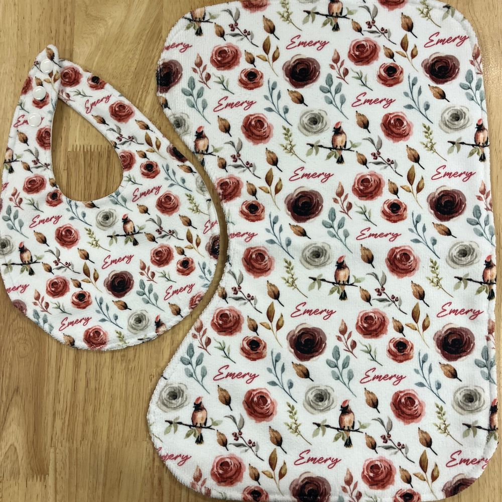 Baby Bib & Burp Cloth - Personalized