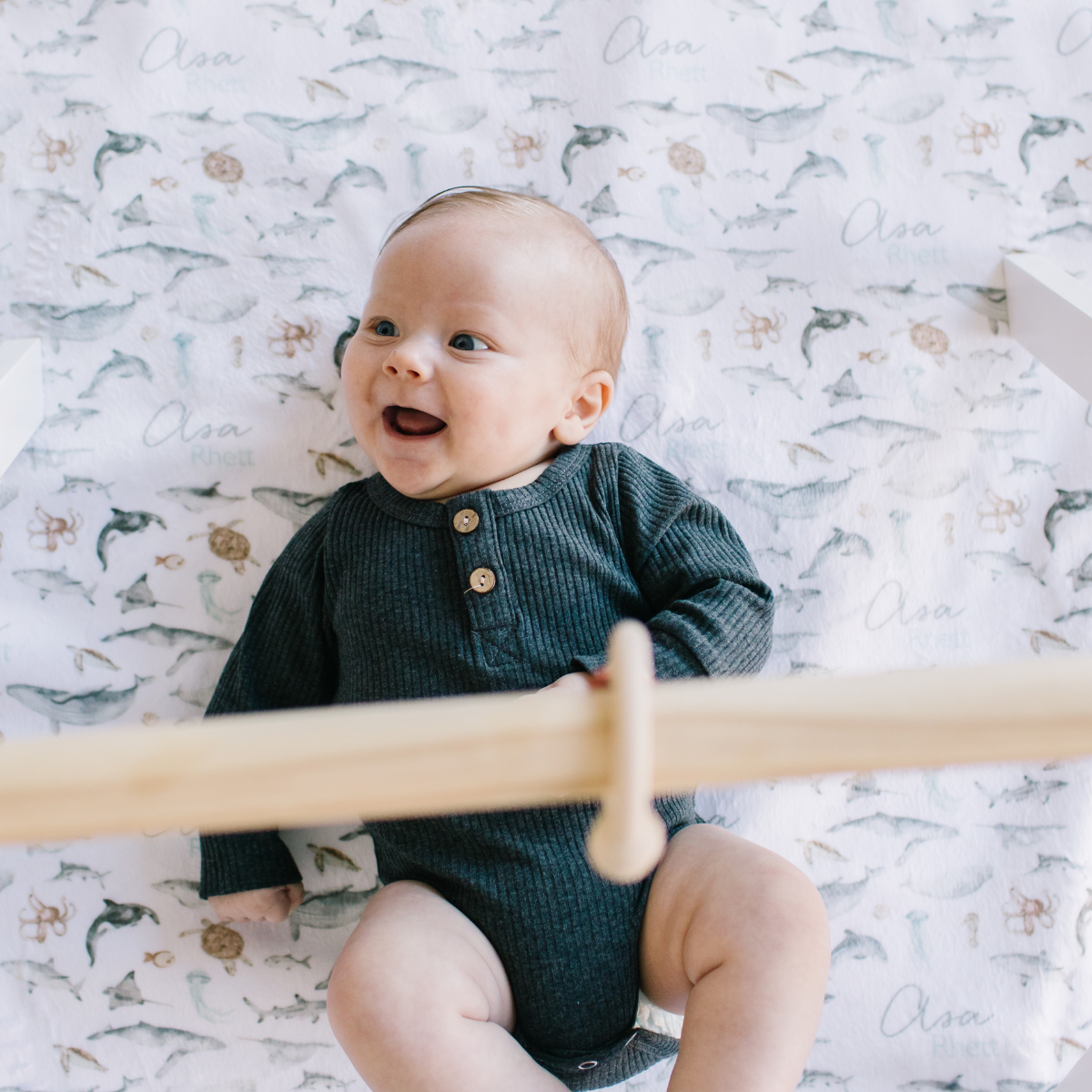 Personalized Baby Minky Blanket | Ocean Explorer