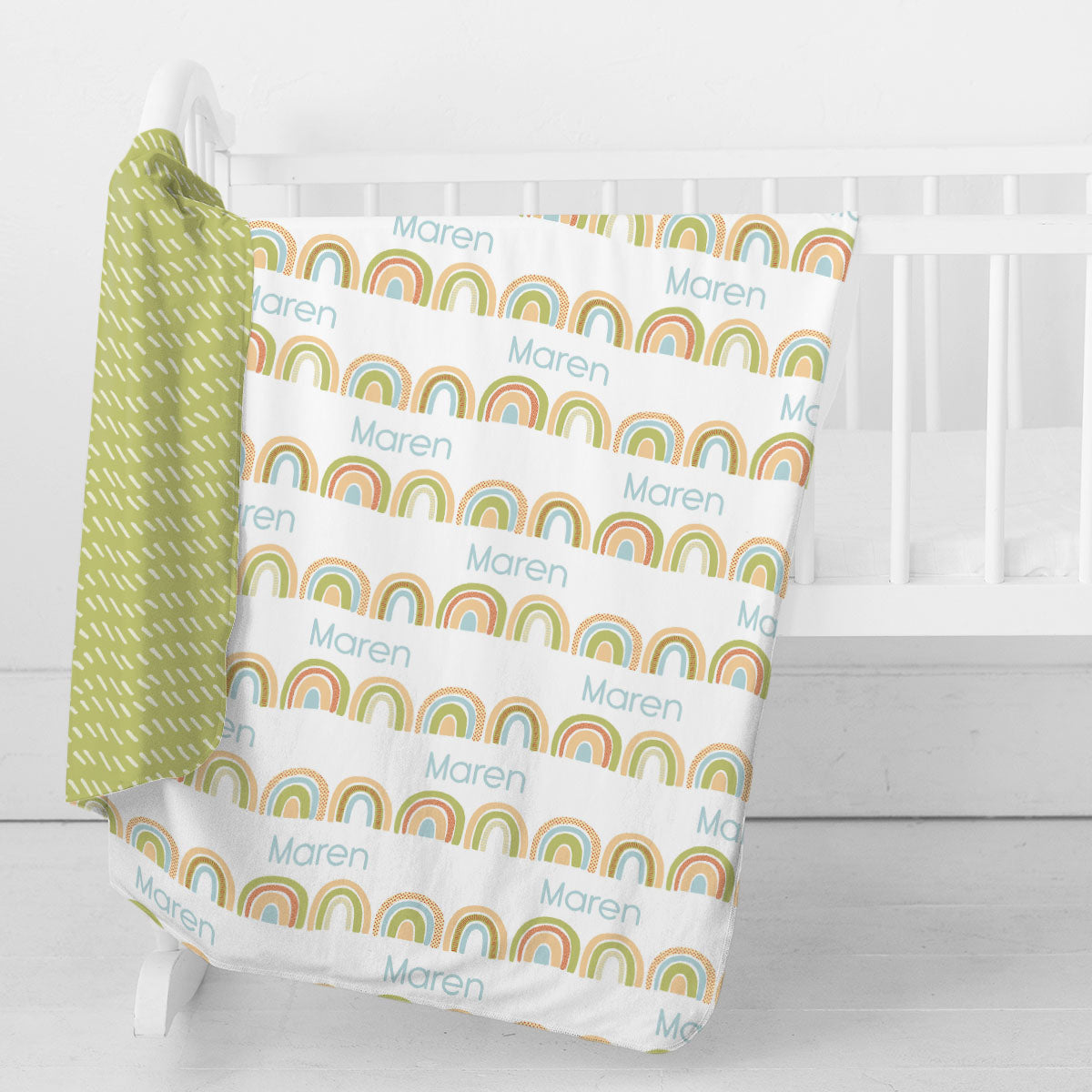 Personalized Swaddle Blanket | Brilliant Rainbow