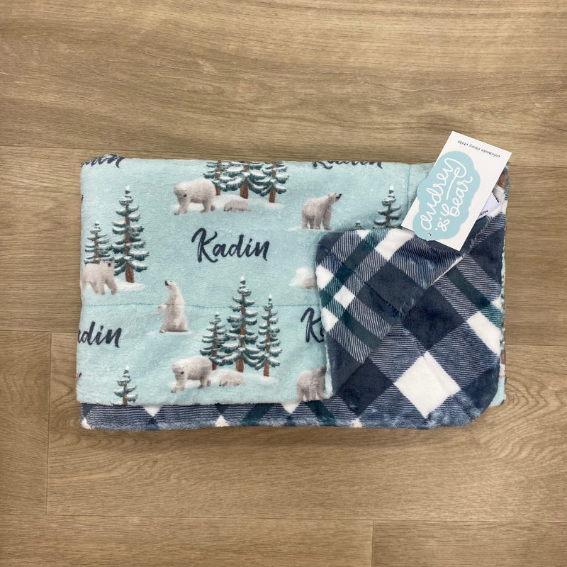 Baby Double Sided Minky Blanket - Personalized