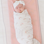 Personalized  Swaddle & Hat Set | Pastel Rainbows
