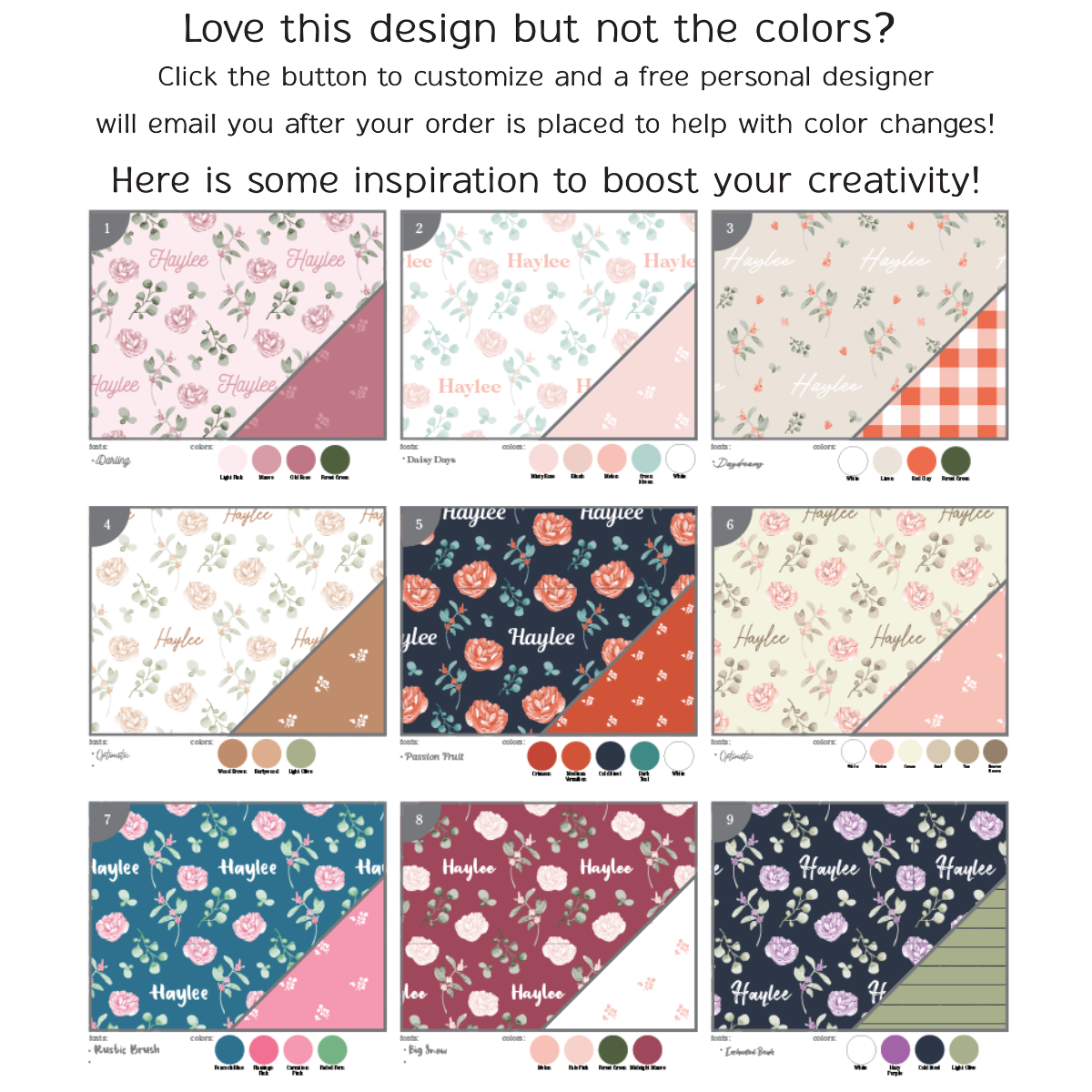 a bunch of different patterns and colors