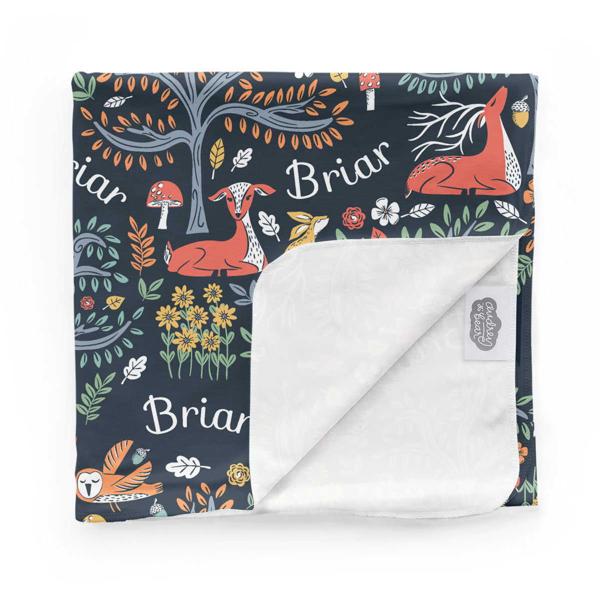 Personalized Swaddle Blanket | Midnight Meadow