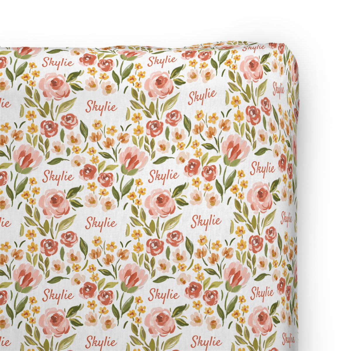 Personalized Changing Pad Cover | Spring Tulip