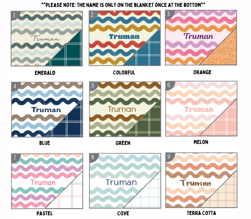 a set of different colored chevrons on a sheet of paper