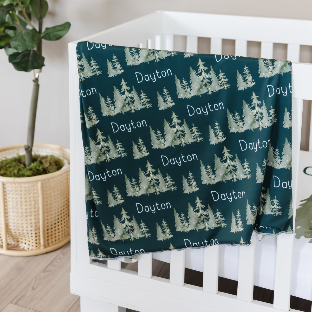 Personalized Swaddle Blanket | Ancient Woodland