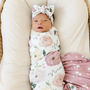 Personalized  Swaddle & Hat Set | Bella Flora