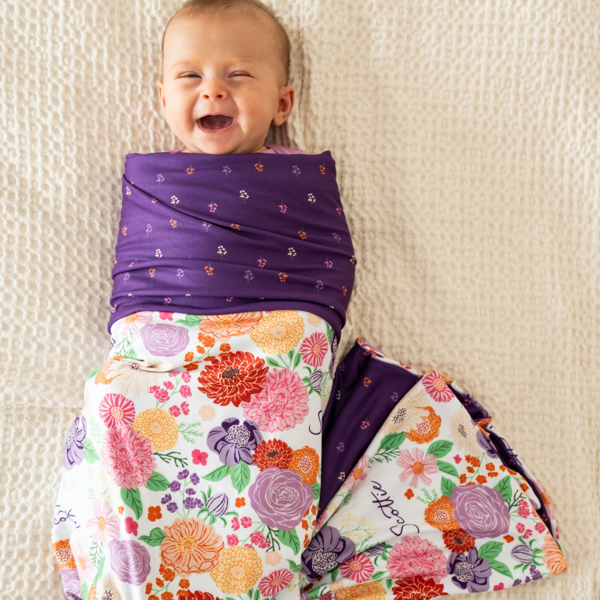 Personalized Swaddle Blanket | Bursting Blooms
