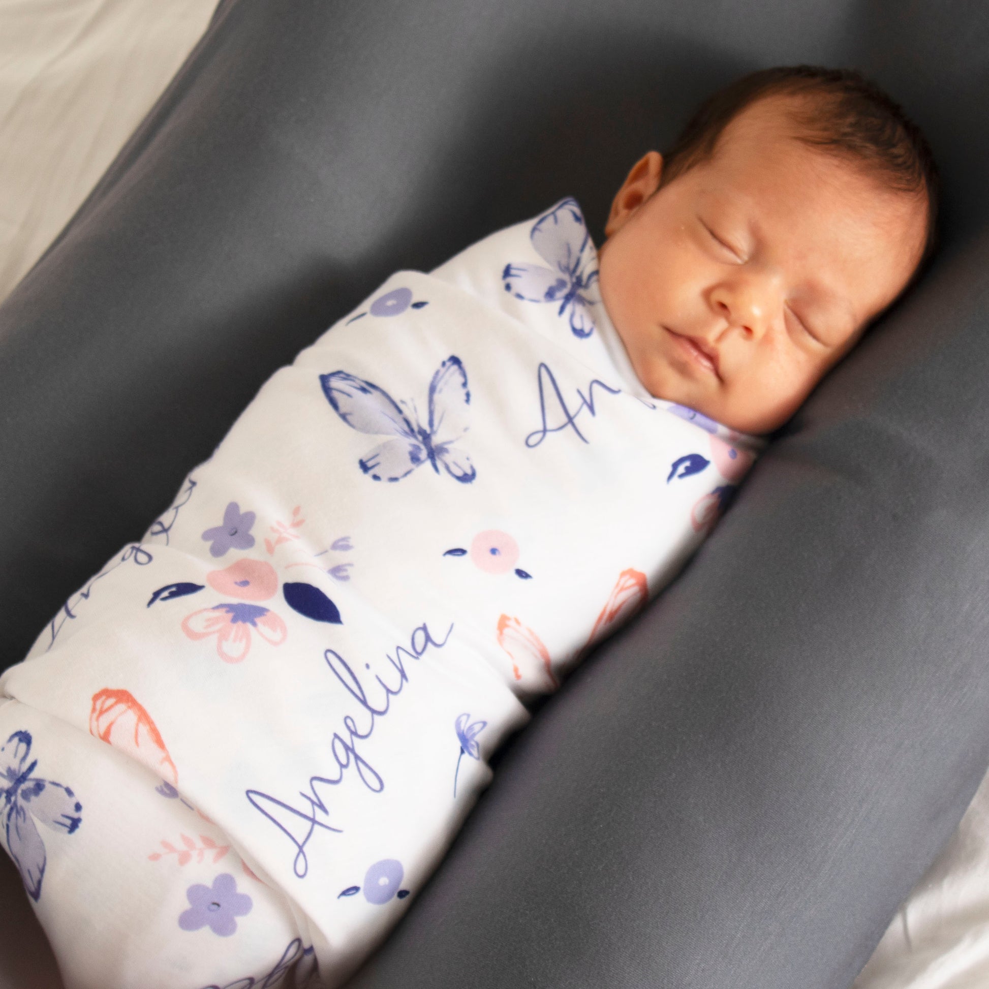 Personalized Swaddle Blanket | Summer Butterfly