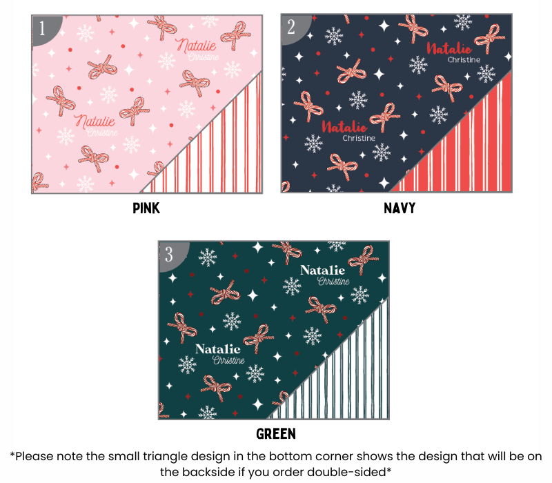 Personalized Crib Sheet | Candy Cane bows