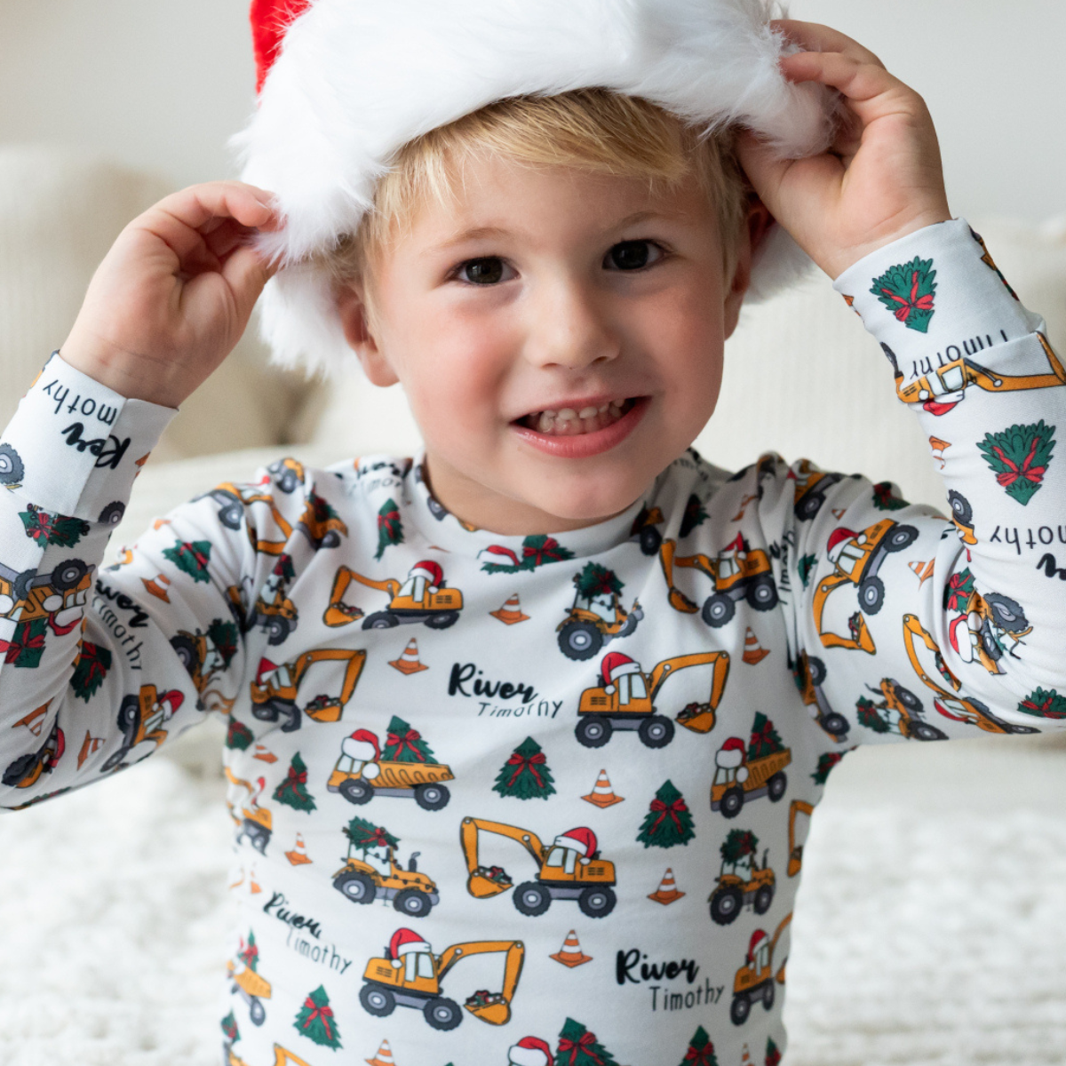 Personalized Cloudwear {Baby + Kid Loungewear} | Christmas Construction