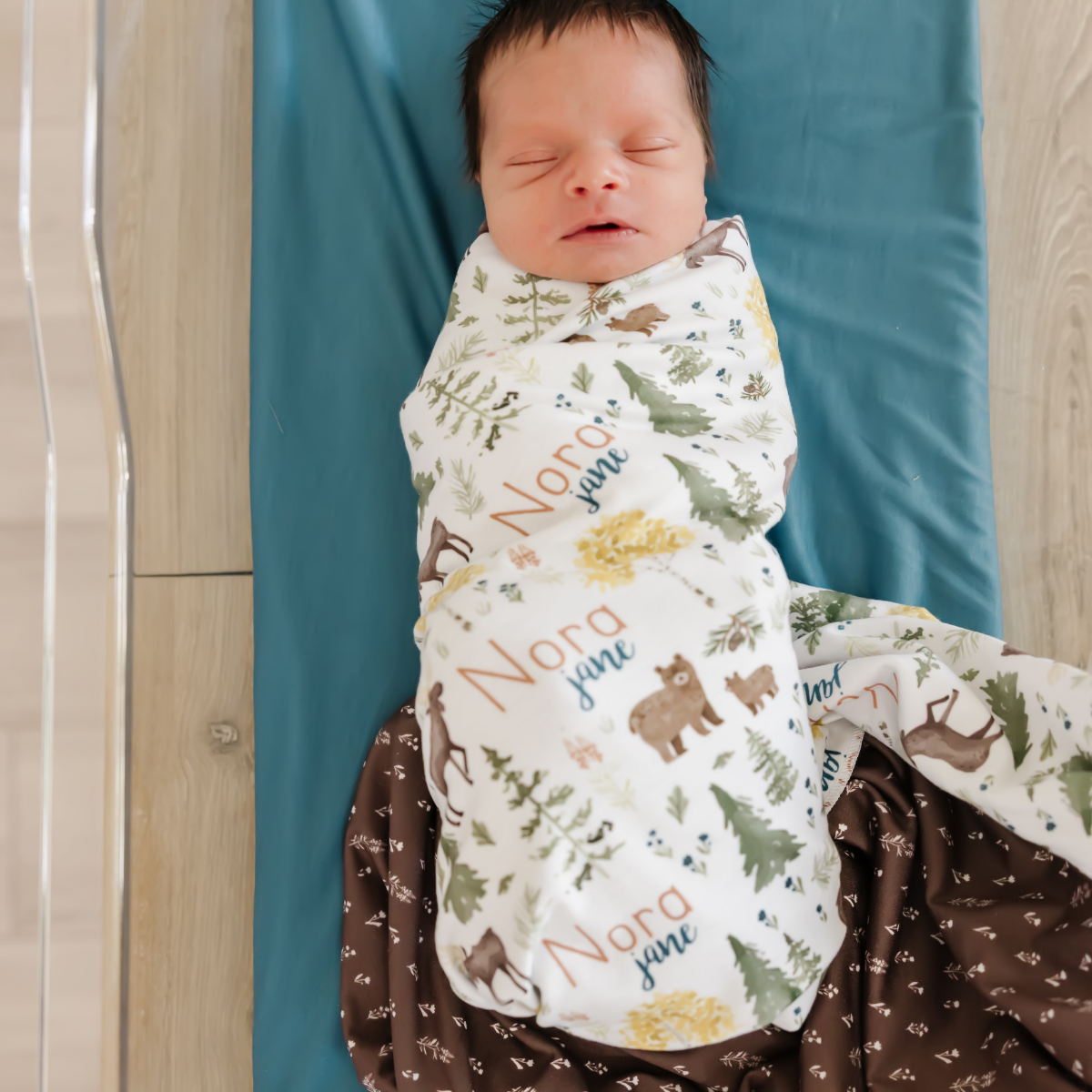 Personalized Swaddle Blanket | Mountain Explorer