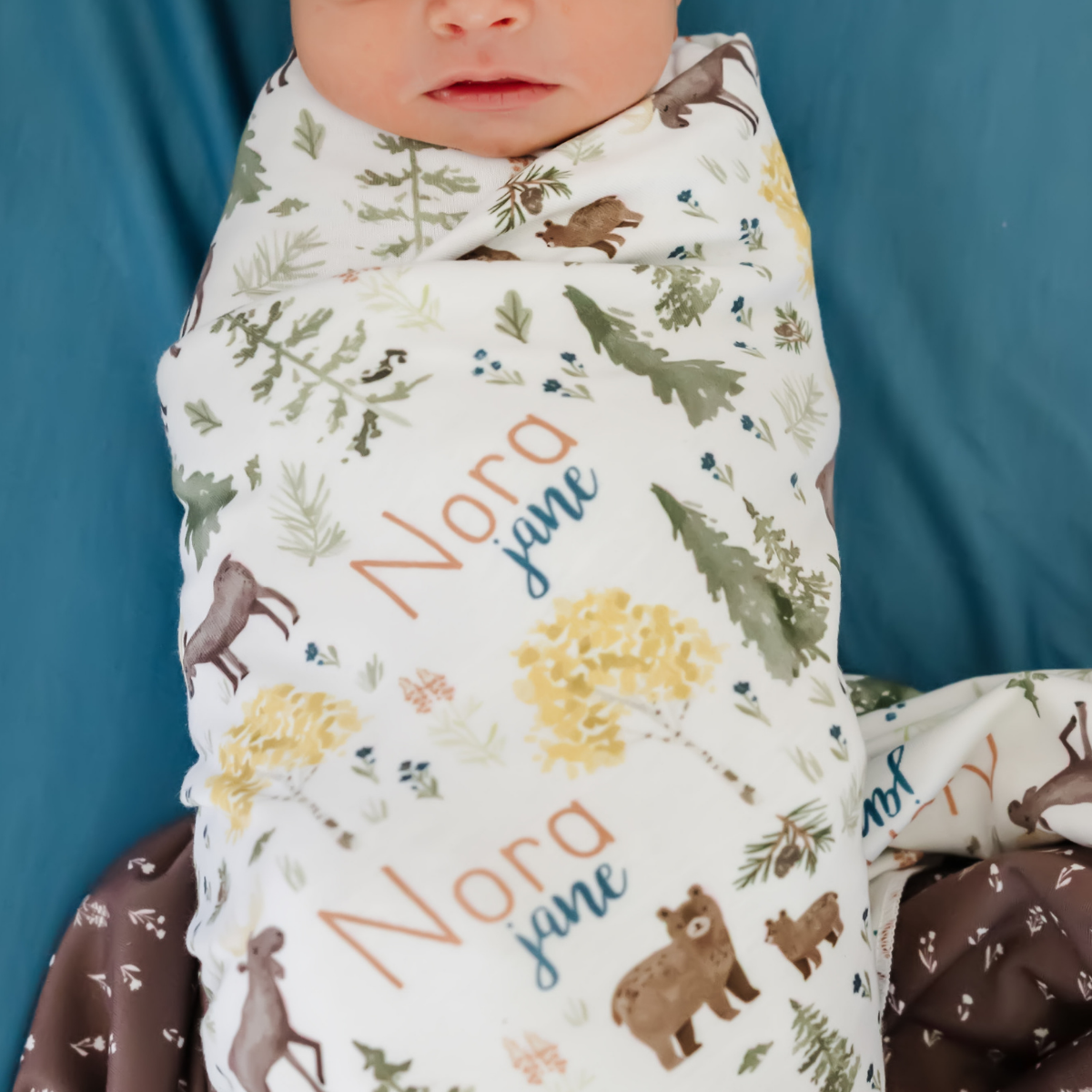 Personalized Swaddle Blanket | Mountain Explorer