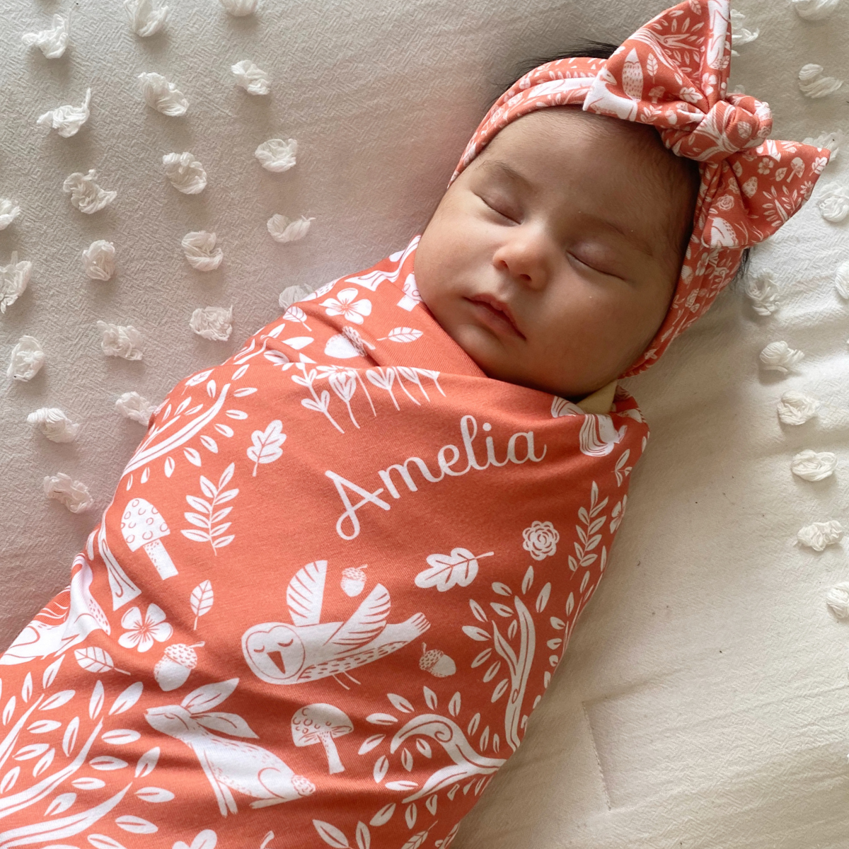 Personalized Swaddle & Hat Set | Fairytale Meadow