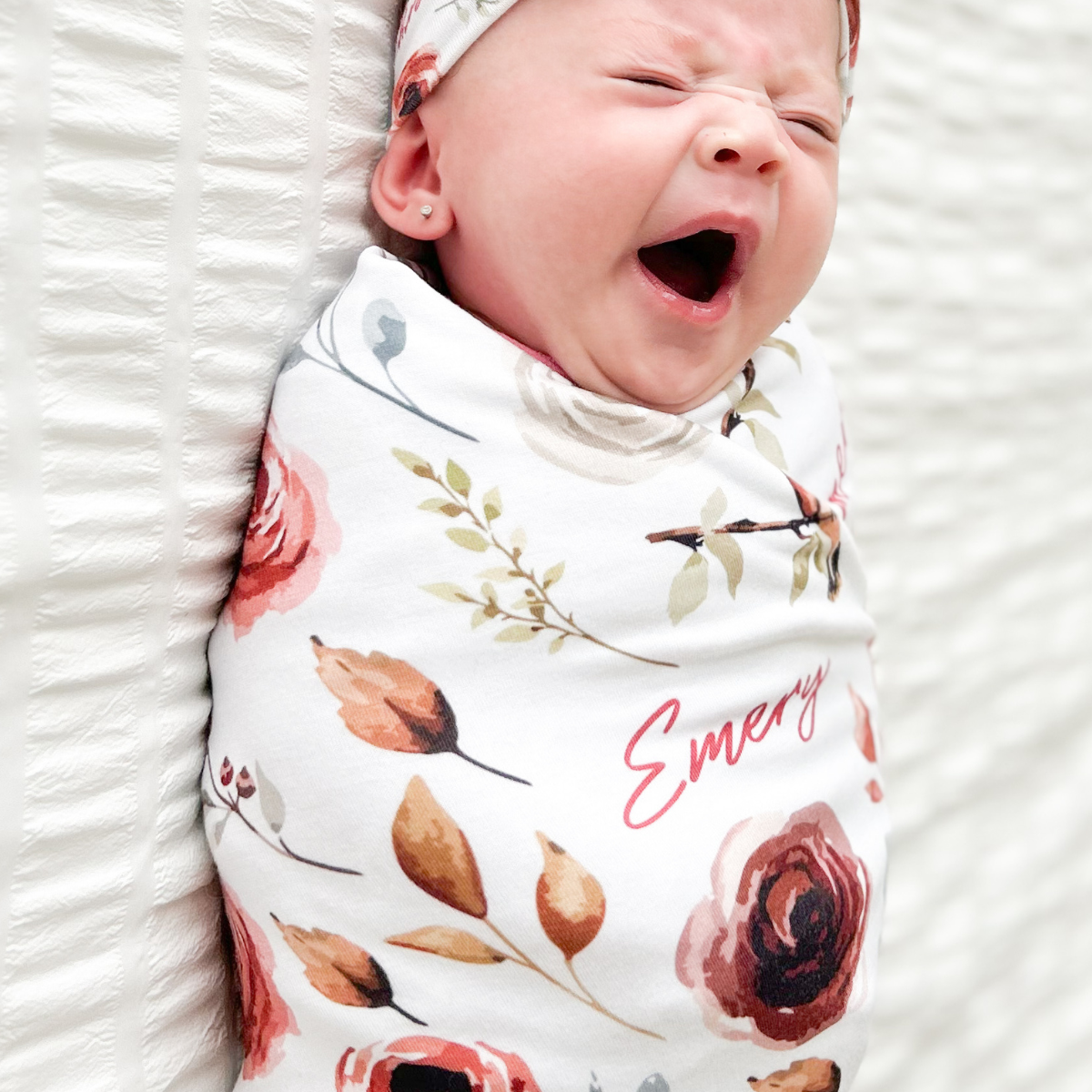 Personalized Swaddle Blanket | Autumn Bloom