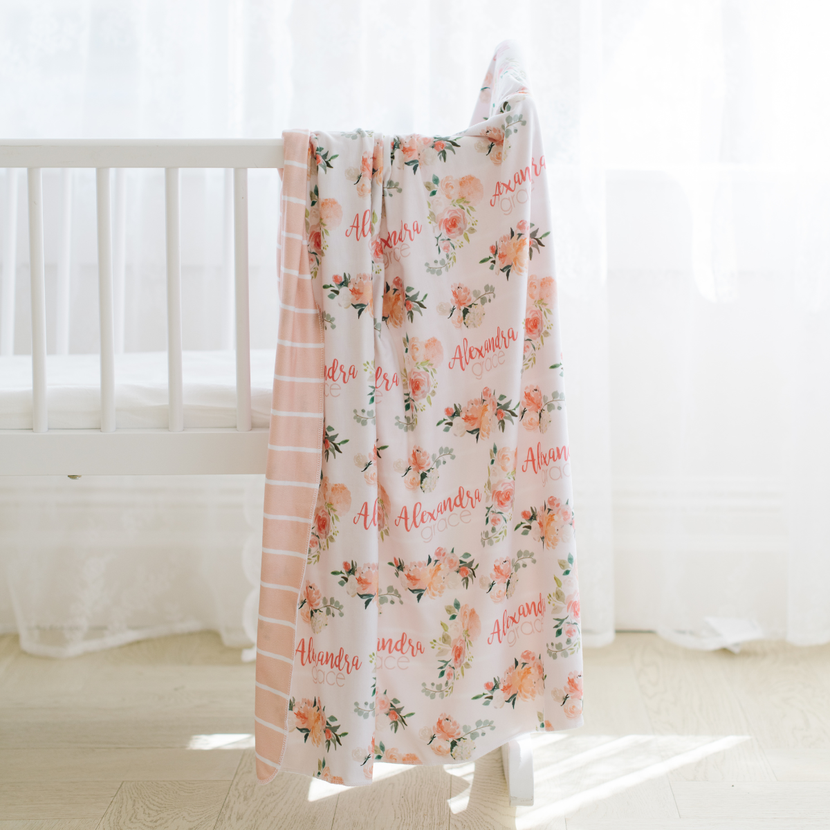 Personalized Swaddle Blanket | Springtime Floral