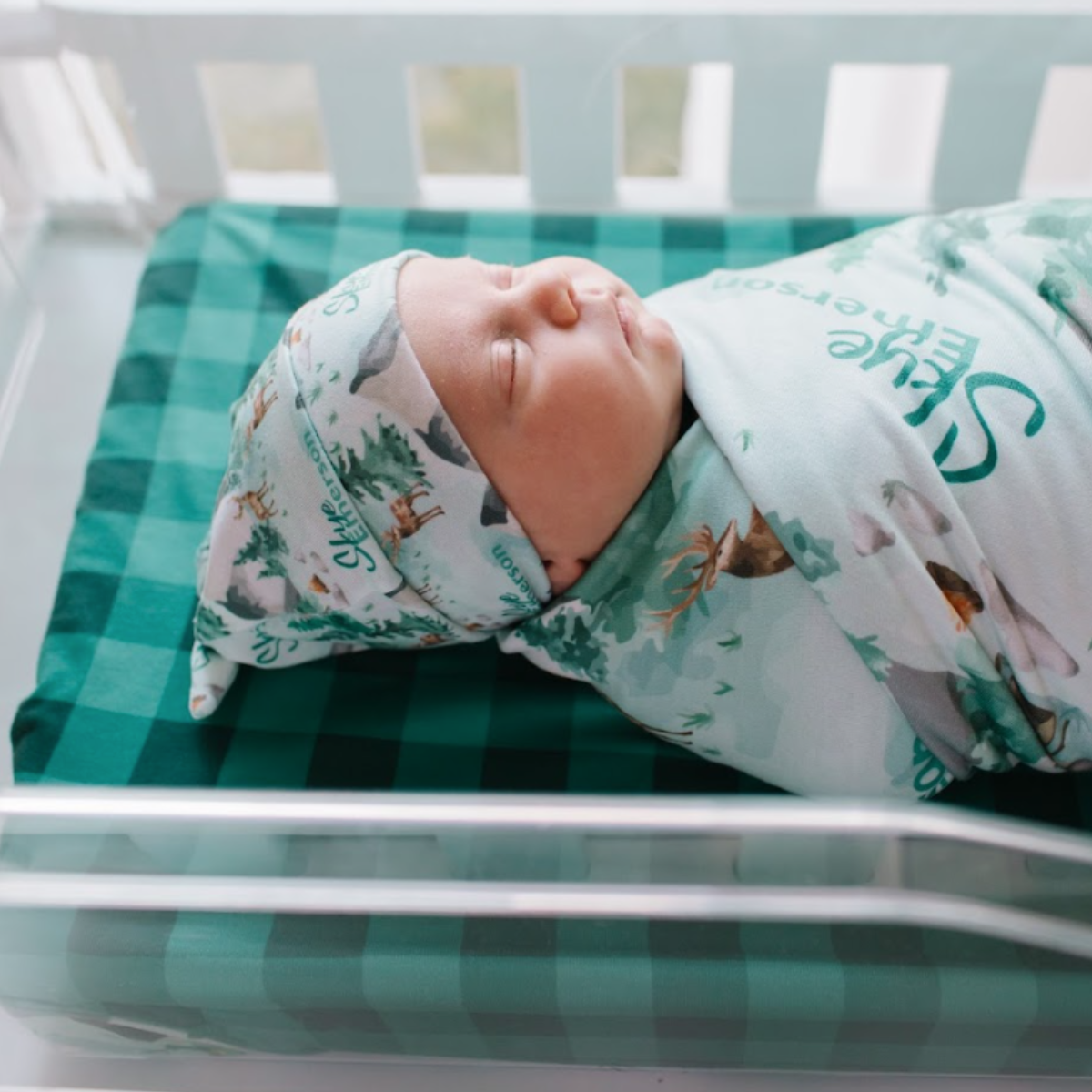 Personalized  Swaddle & Hat Set | The Great Outdoors