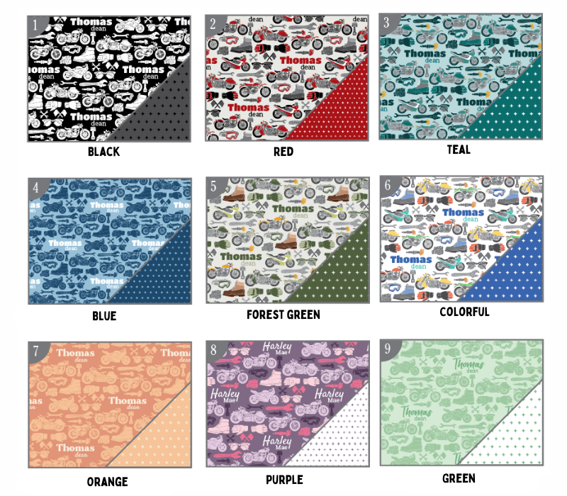 a group of different patterns and colors of fabric