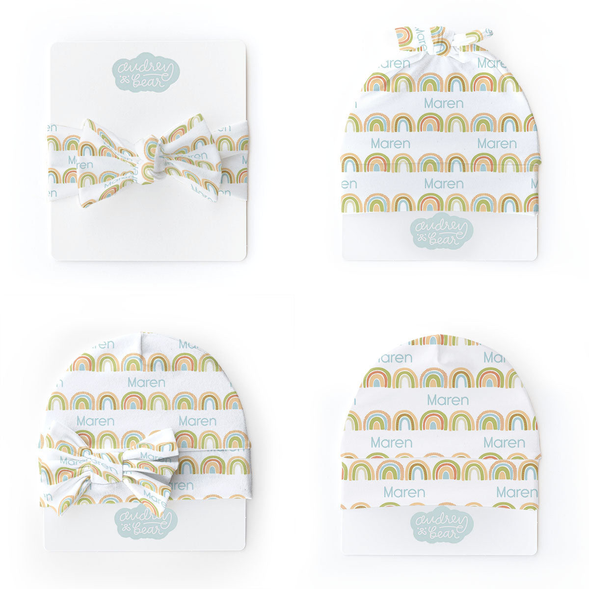 Personalized  Swaddle & Hat Set | Brilliant Rainbow