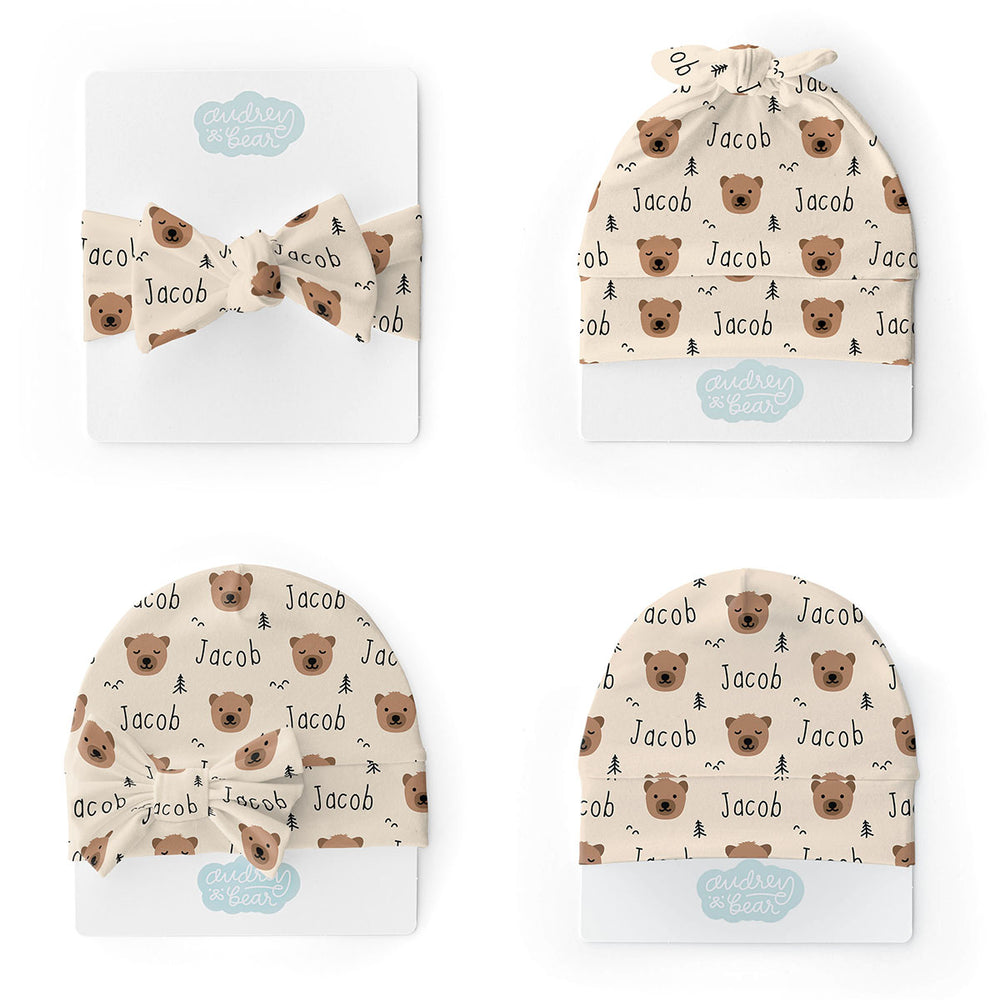 Personalized Swaddle & Hat Set | Bear Necessities