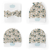 Personalized Swaddle & Hat Set | Evergreen Frost