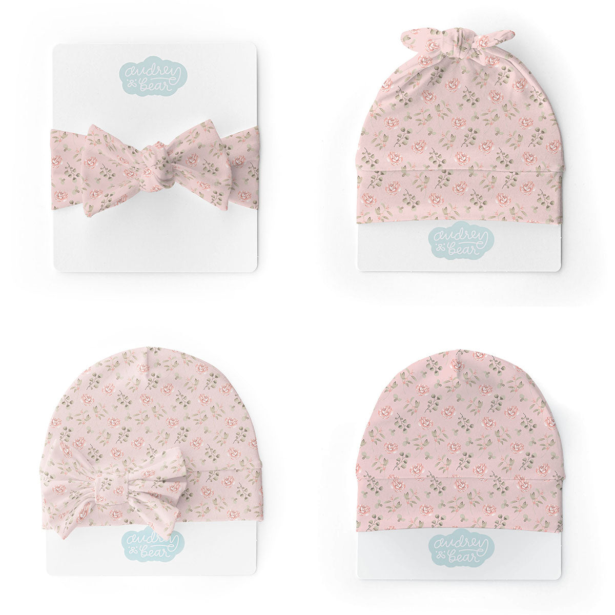 Personalized  Swaddle & Hat Set | Country Floral
