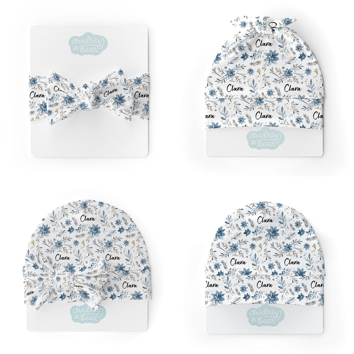 Personalized Swaddle & Hat Set | Winter Whispers