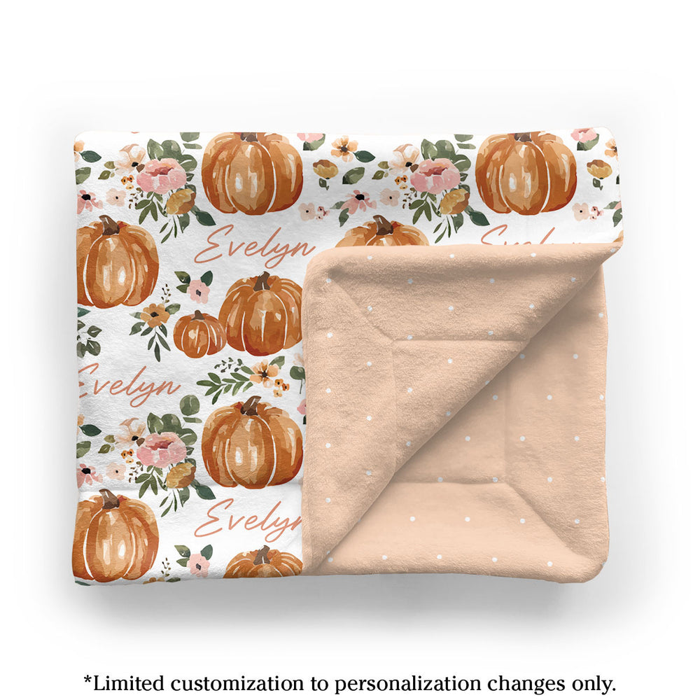 Personalized Baby Minky Blanket | Autumn Floral (Cate & Rainn Design)