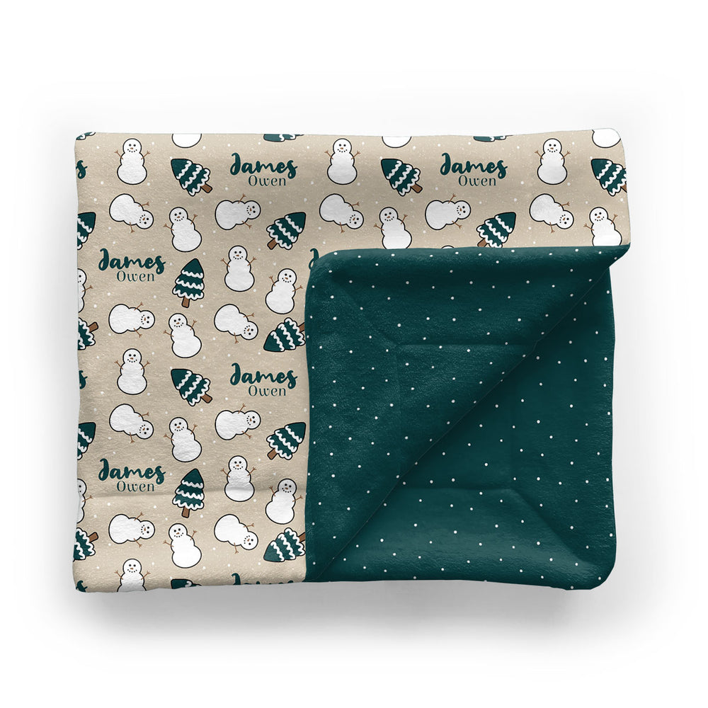 Personalized Minky Blanket | Evergreen Frost