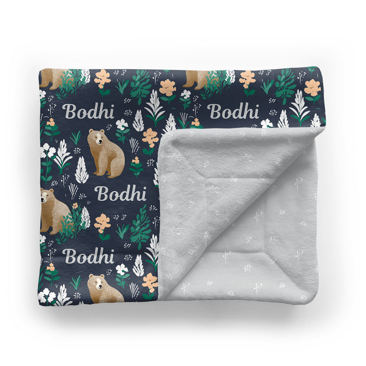 Personalized Baby Minky Blanket | Forest Blues