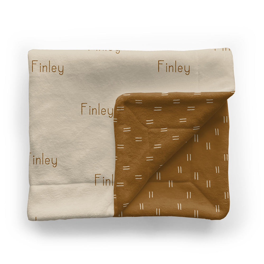 Personalized Minky Stroller Blanket | Golden Hues