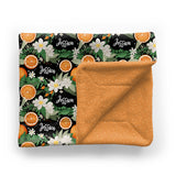 Personalized Minky Stroller Blanket | Citrus Blossom