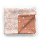 Personalized Minky Stroller Blanket | Sunny Daisies