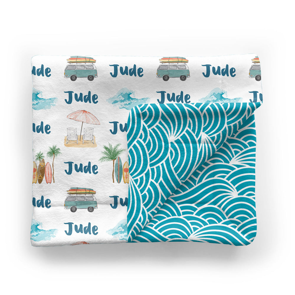 Personalized Baby Minky Blanket | Wave Rider