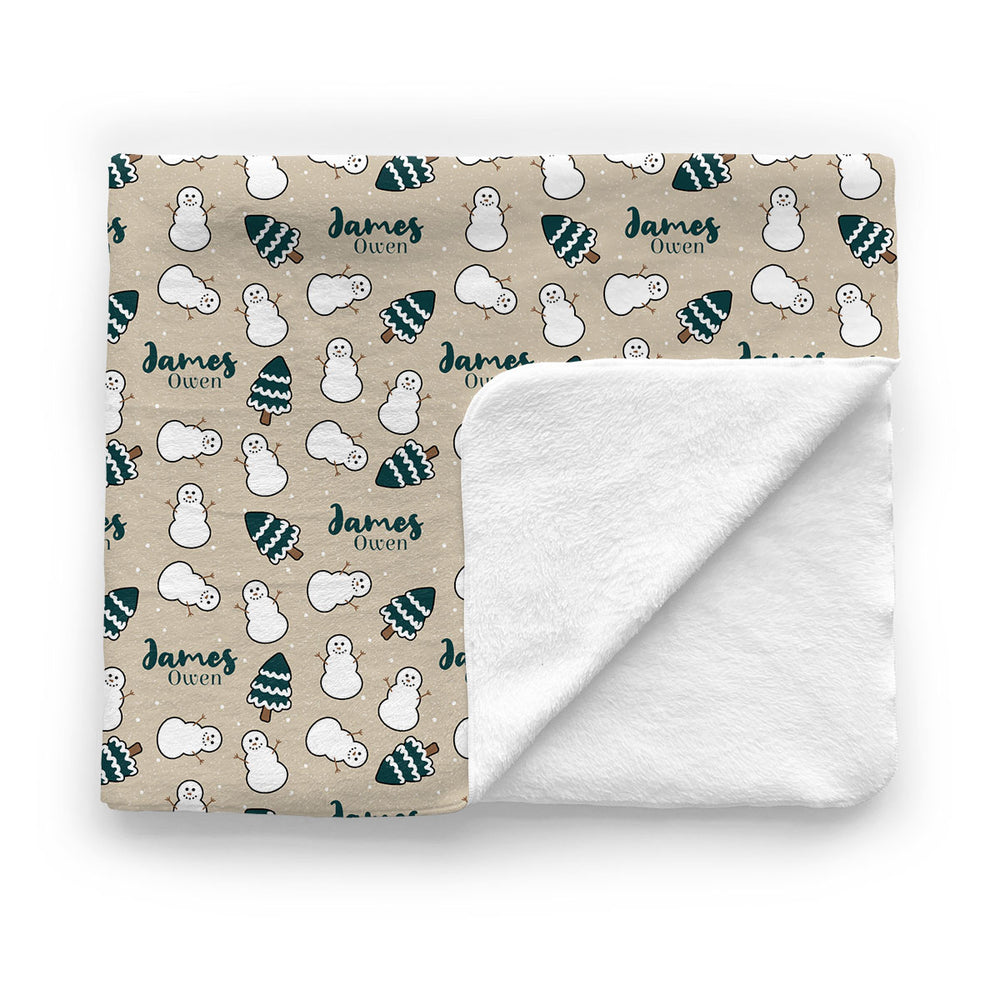 Personalized Baby Minky Blanket | Evergreen Frost