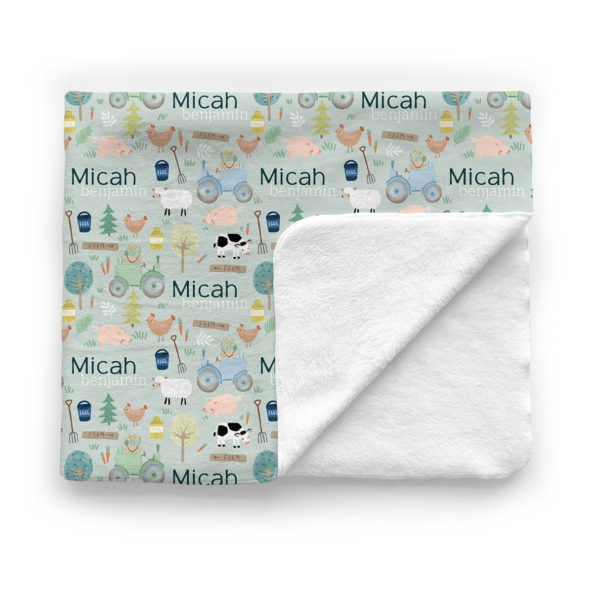 Personalized Baby Minky Blanket | Farmyard