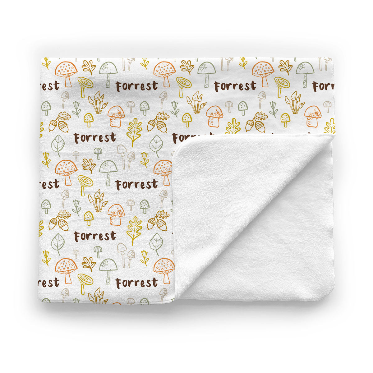Personalized Baby Minky Blanket | Mushroom Doodles
