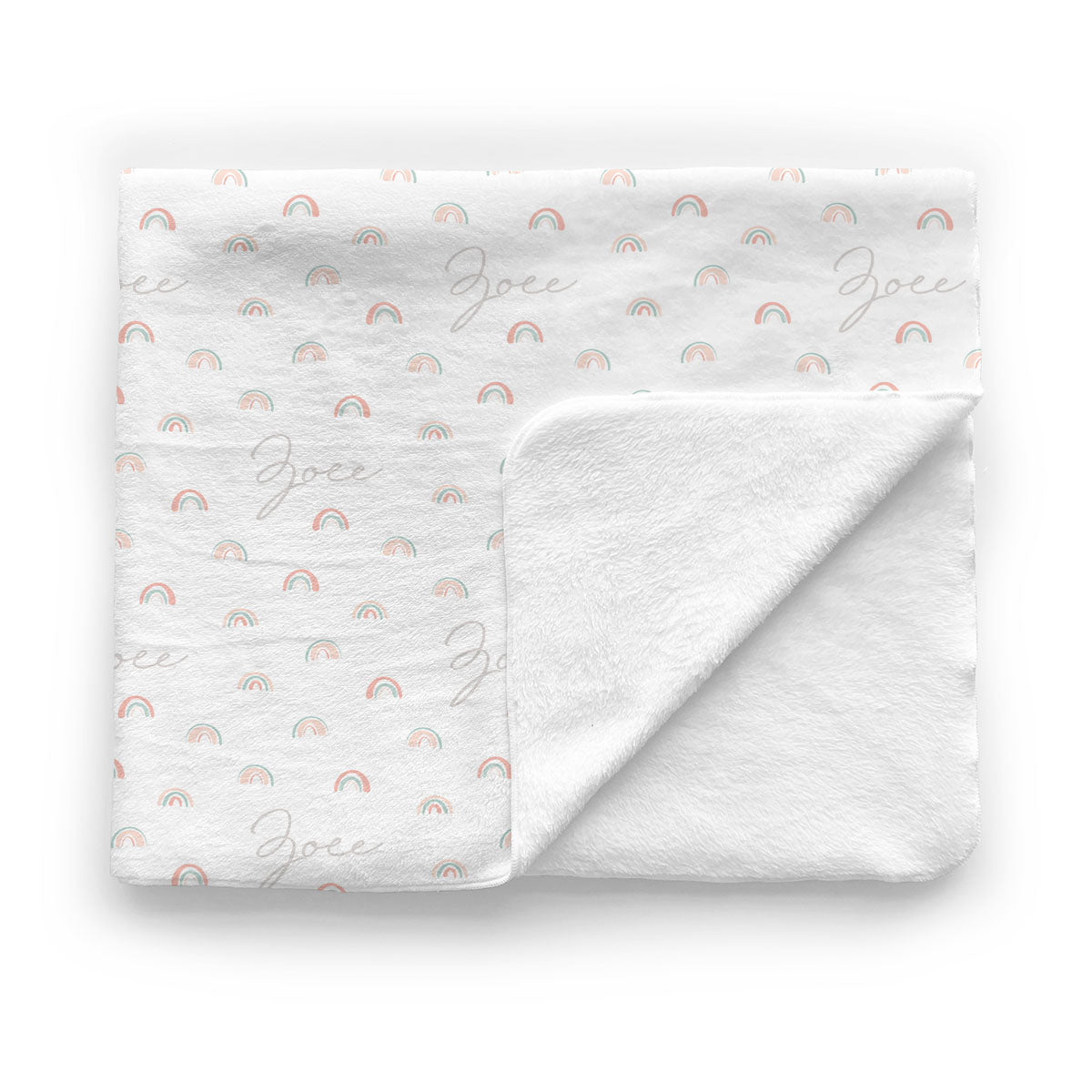 Personalized Baby Minky Blanket | Pastel Rainbows