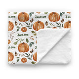 Personalized Minky Stroller Blanket | Pumpkin Patch (Cate & Rainn Design)