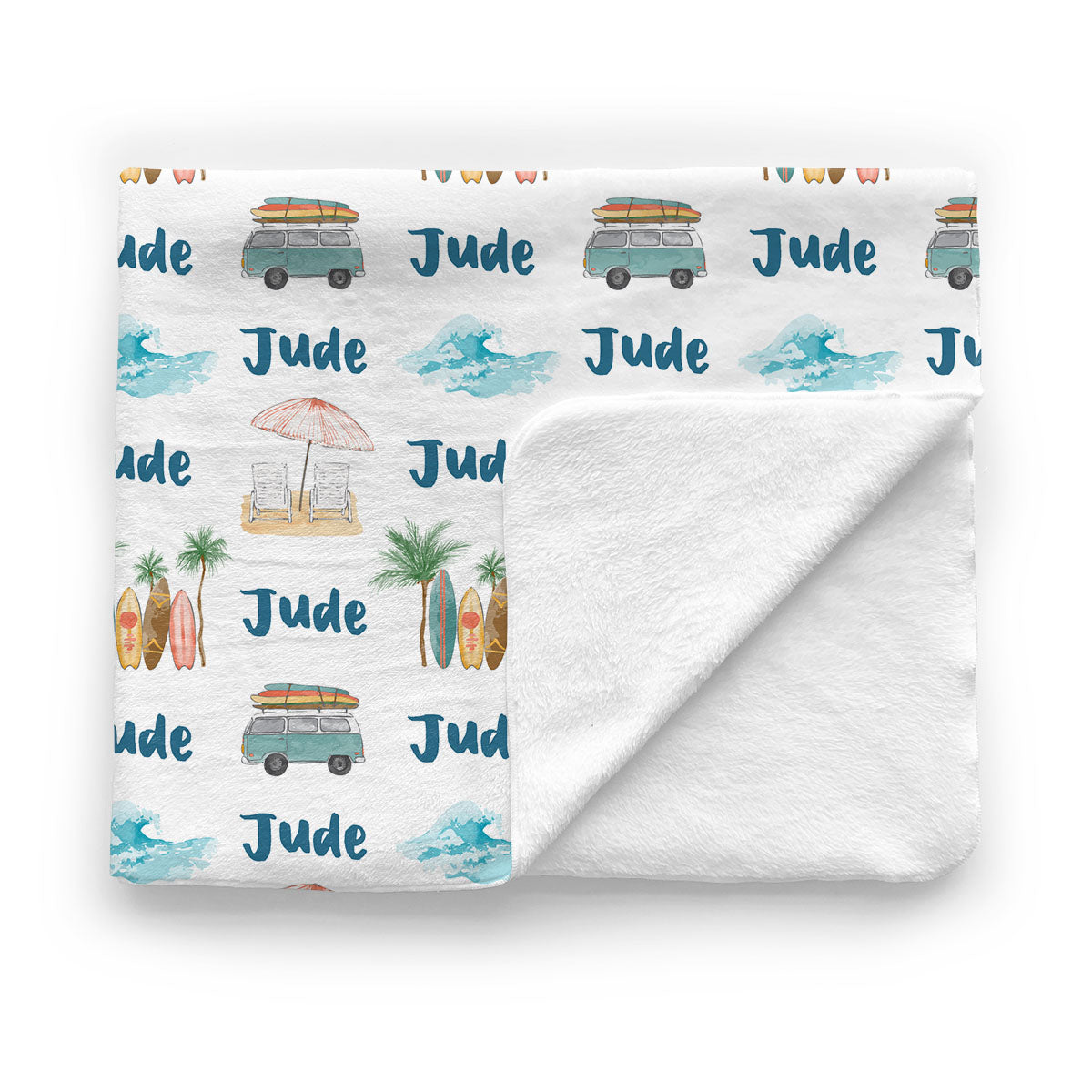 Personalized Baby Minky Blanket | Wave Rider