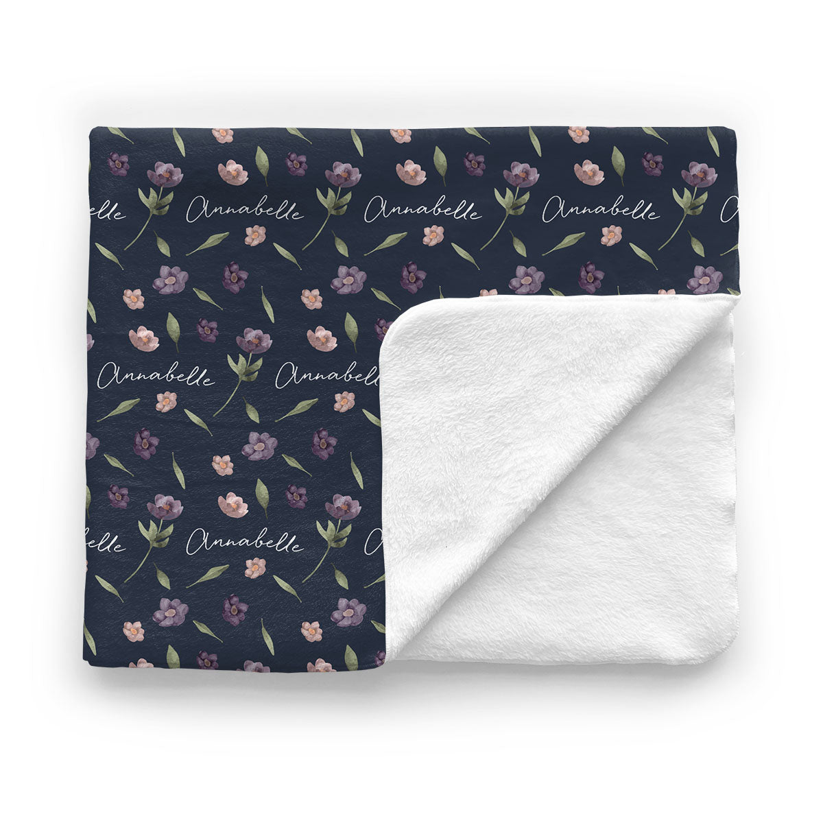 Personalized Baby Minky Blanket | Winter Floral