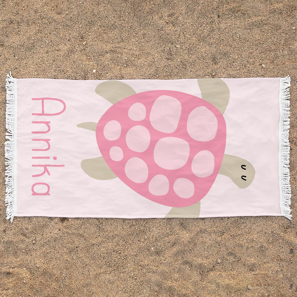 Personalized Rectangle Beach Towel | Sea Turtle