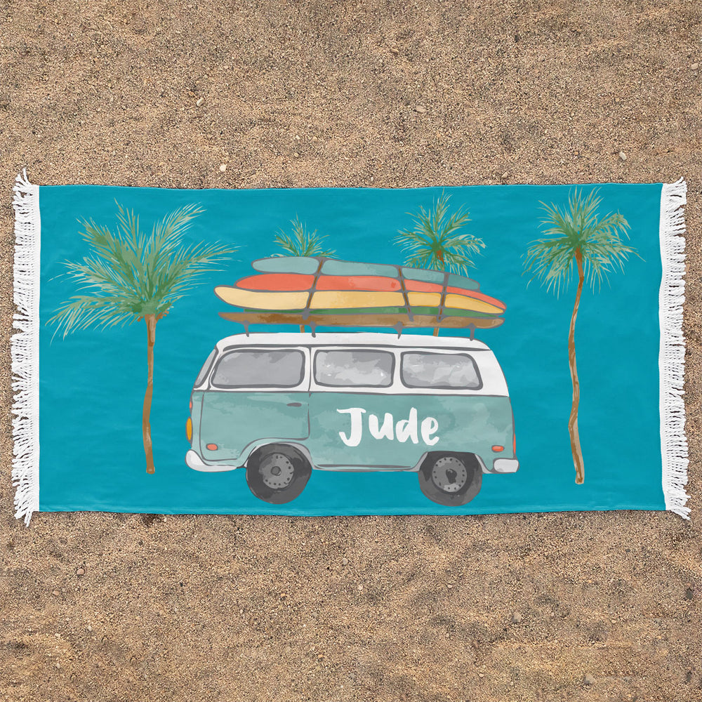 Personalized Rectangle Beach Towel | Hang Ten